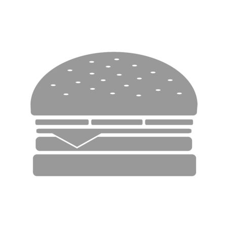 Greyscale fast food burger vector illustration on white background.のイラスト素材
