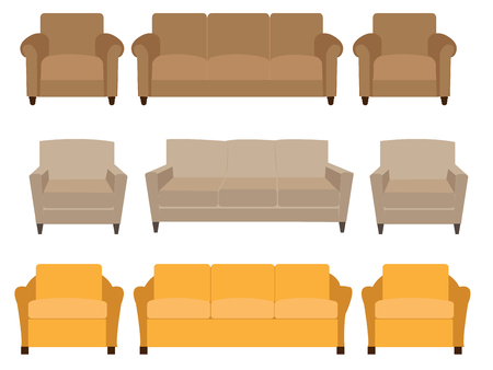 Set of different couches for furniture design.のイラスト素材