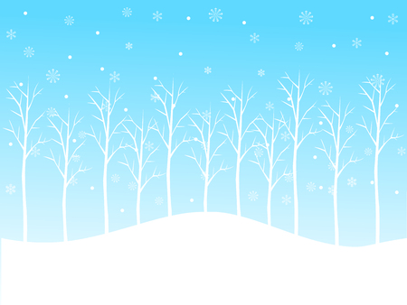 Blue and white winter forest backgroundのイラスト素材