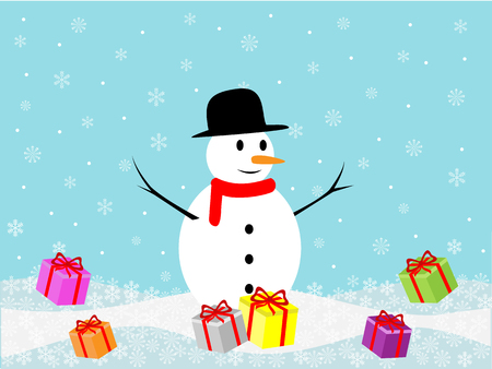 Merry Christmas penguin greeting card Vector illustration.のイラスト素材
