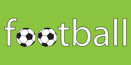 Football soccer logo on green with soccer balls in the typeのイラスト素材