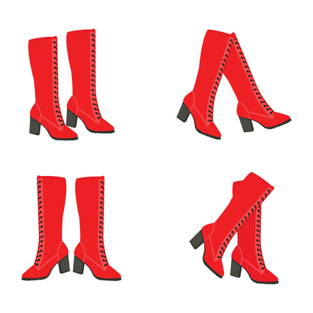 Vector red bootsのイラスト素材