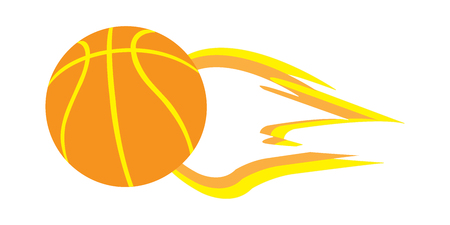Basketball flying through the air on white backgroundのイラスト素材