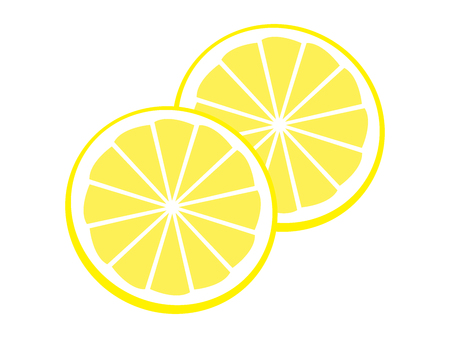 Lemon slice vector icon illustration on white background. Fresh sour vector lemon icon.のイラスト素材