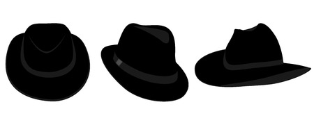 Vector collection of black hats for menのイラスト素材