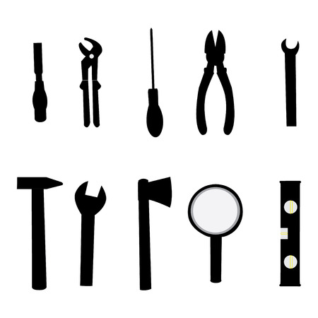 Vector set of construction toolsのイラスト素材