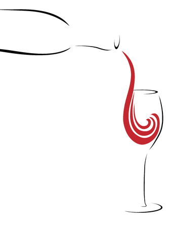 Abstract wine glass with red splashのイラスト素材