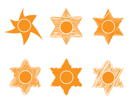 Vector set six stars in various stylesのイラスト素材