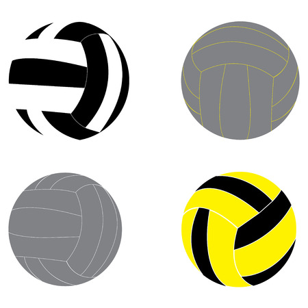 Volleyball vector illustration set with color and black and whiteのイラスト素材