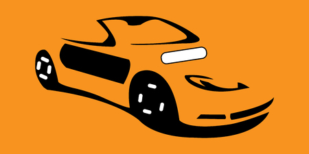Minimalistic vector design of orange convertibleのイラスト素材