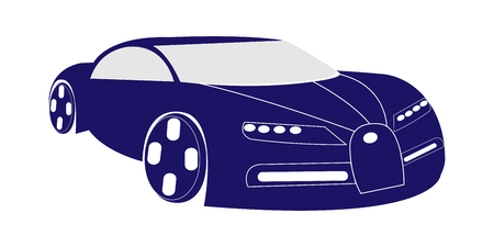 Dark blue super car illustrationのイラスト素材