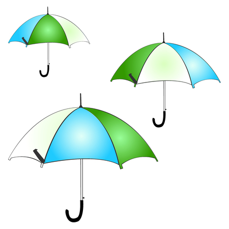 Illustration containing multi colored umbrellasのイラスト素材