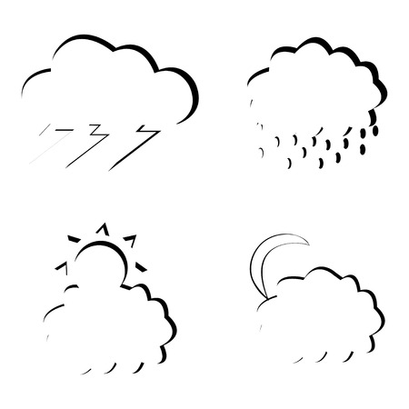 Vector set of weather iconsのイラスト素材