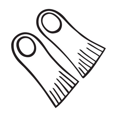 Black and white isolated flippers iconのイラスト素材