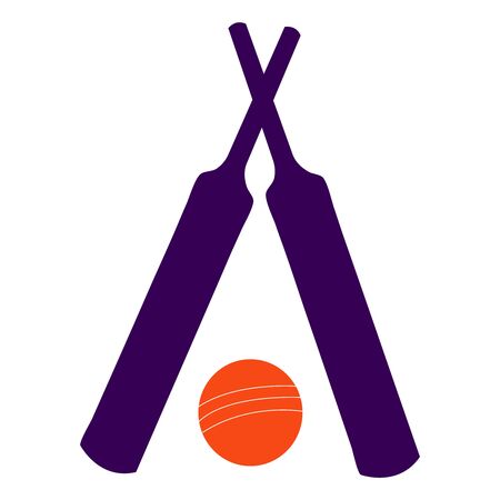 Brown bat and cricket ballのイラスト素材