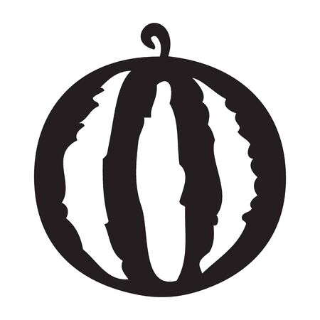 Black and white thick lined watermelon on whiteのイラスト素材