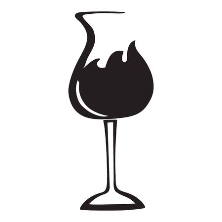 A black and white alchohilic beverage on whiteのイラスト素材