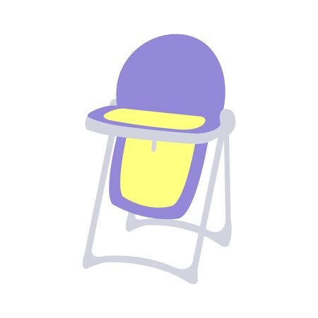 A purple and yellow cutely drawn babies chairのイラスト素材