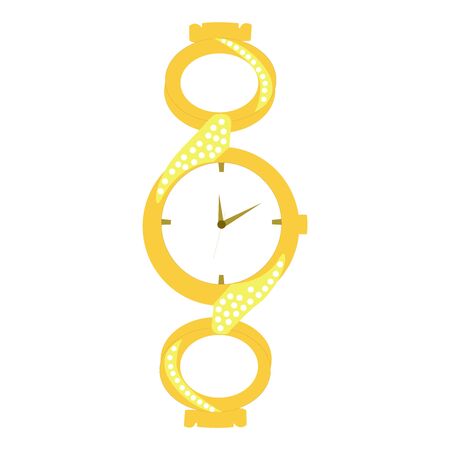 A beautiful golden braided wrist watch on whiteのイラスト素材