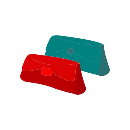 A Dark Red and Turquoise Womens Wallet on Whiteのイラスト素材