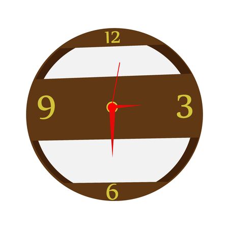 A Wooden Clock On Whiteのイラスト素材