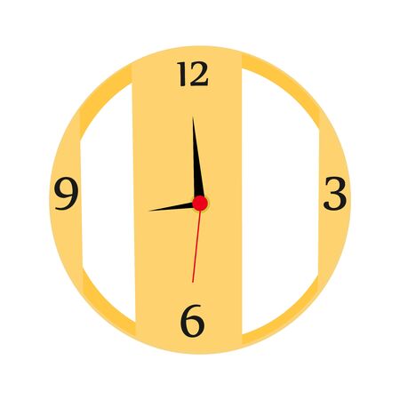 A Wooden Clock On Whiteのイラスト素材
