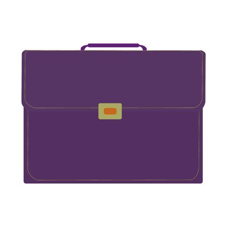 A purple business suitcase on a white backdropのイラスト素材
