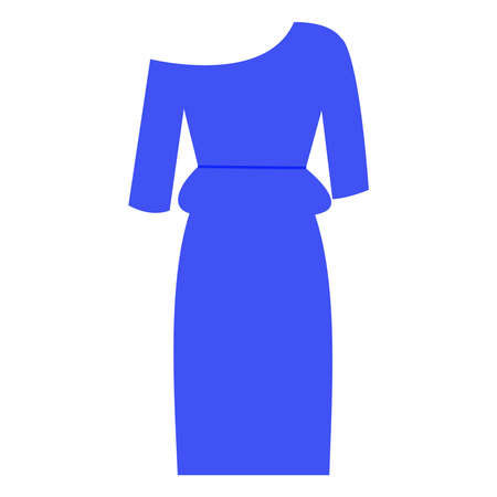 Simple Blue Dress On Whiteのイラスト素材