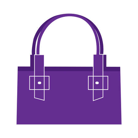 Simple purple handbag vector on white backdropのイラスト素材