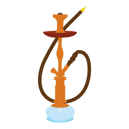 A brown glass Turkish hookah on a clean white backdropのイラスト素材