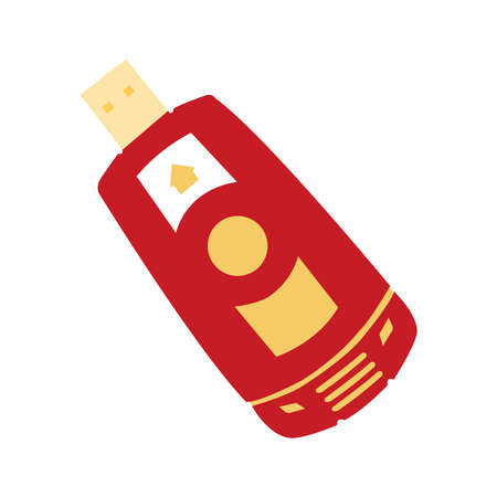red white and yellow USB vector illustration