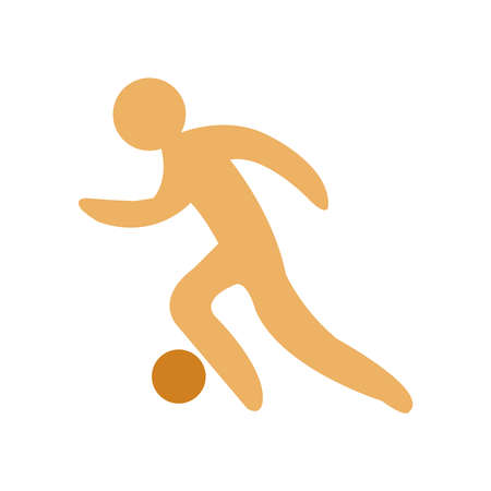 soccer man silouhette on clean white backdropのイラスト素材