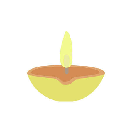 lit candle in a bowl vector illustration on whiteのイラスト素材