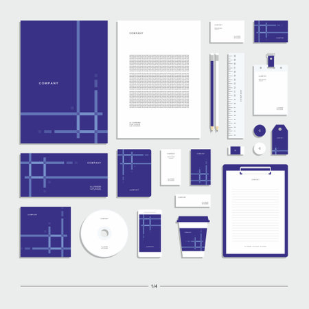 Abstract geometric technological corporate identity. Stationery set. Creative design.のイラスト素材