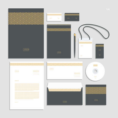 Abstract geometric technological corporate identity. Stationery set. Creative design.のイラスト素材