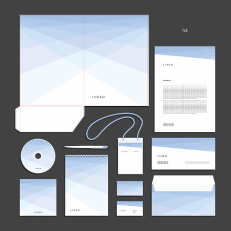 Abstract geometric technological corporate identity. Stationery set. Creative design.のイラスト素材