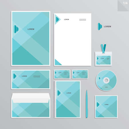 Abstract geometric technological corporate identity. Stationery set. Creative design.のイラスト素材