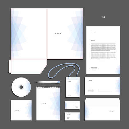 Abstract geometric technological corporate identity. Stationery set. Creative design.のイラスト素材