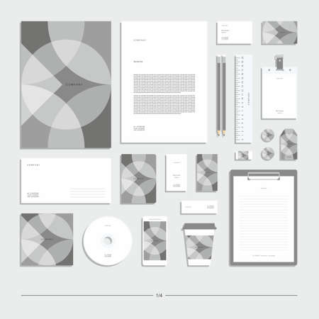 Abstract geometric technological corporate identity. Stationery set. Creative design.のイラスト素材