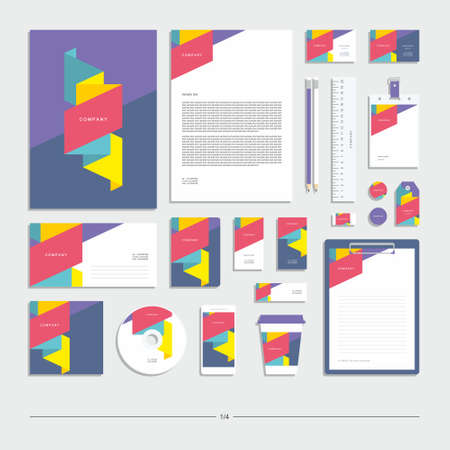 Abstract geometric technological corporate identity. Stationery set. Creative design.のイラスト素材