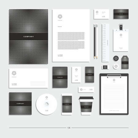 Abstract geometric technological corporate identity. Stationery set. Creative design.のイラスト素材