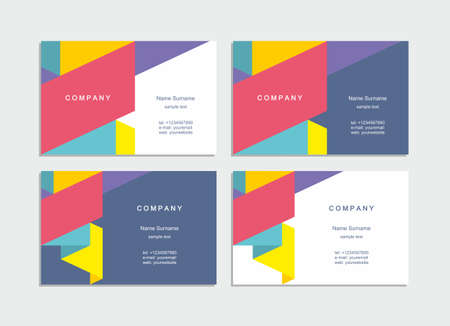 Abstract geometric technological business card. Corporate graphic identity.のイラスト素材