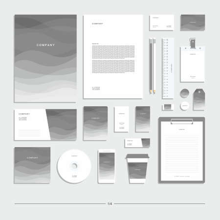 Abstract geometric technological corporate identity. Stationery set. Creative design.のイラスト素材