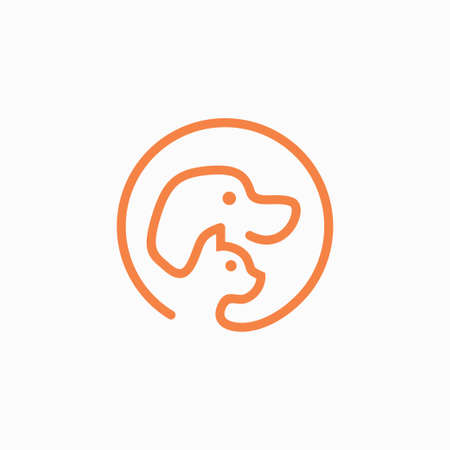 Abstract dog and cat sign. Graphic vector symbol.のイラスト素材