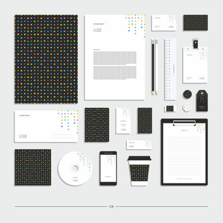 Abstract geometric technological corporate identity. Stationery set. Creative design.のイラスト素材