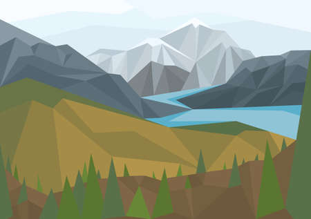 Vector illustration of a mountain landscape.のイラスト素材