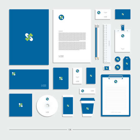 Abstract corporate identity with sign. Stationery set. Creative design.のイラスト素材