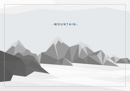 Vector illustration of a mountain winter landscape.のイラスト素材