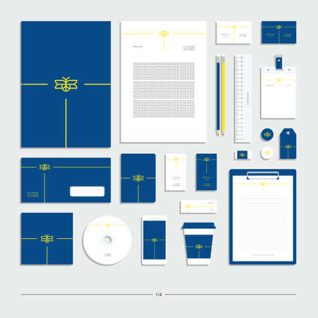 Abstract corporate identity with sign. Stationery set. Creative design.のイラスト素材