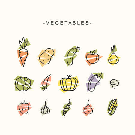 Abstract vegetables sign. Graphic vector symbol.のイラスト素材